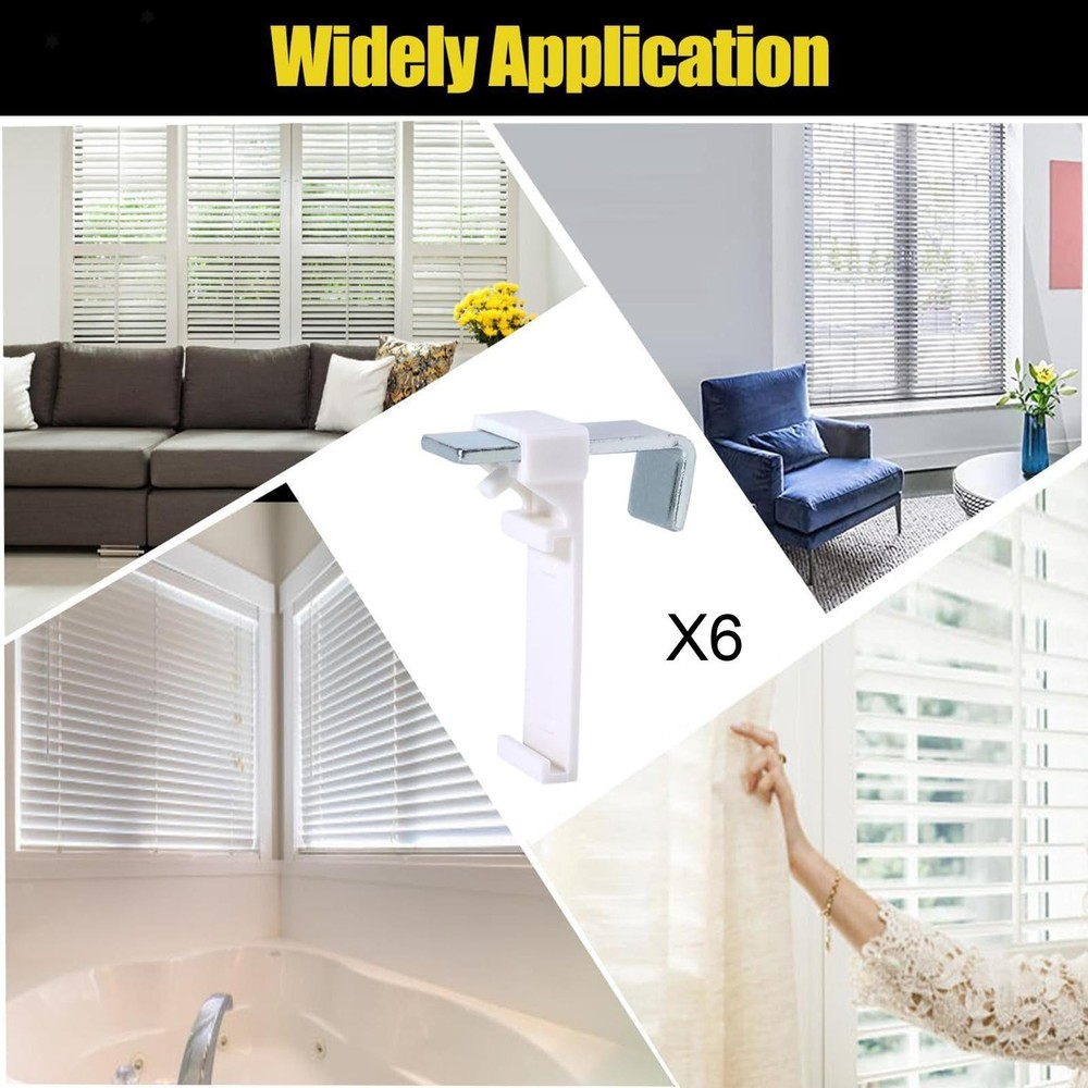Clamp Holders for Roller Blind 6Pcs Multipurpose Curtain Mounts Roller Shutter