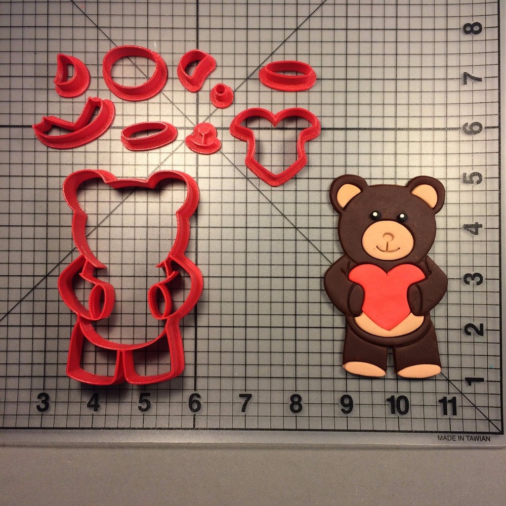 Heart Teddy Bear 100 Cookie Cutter Set