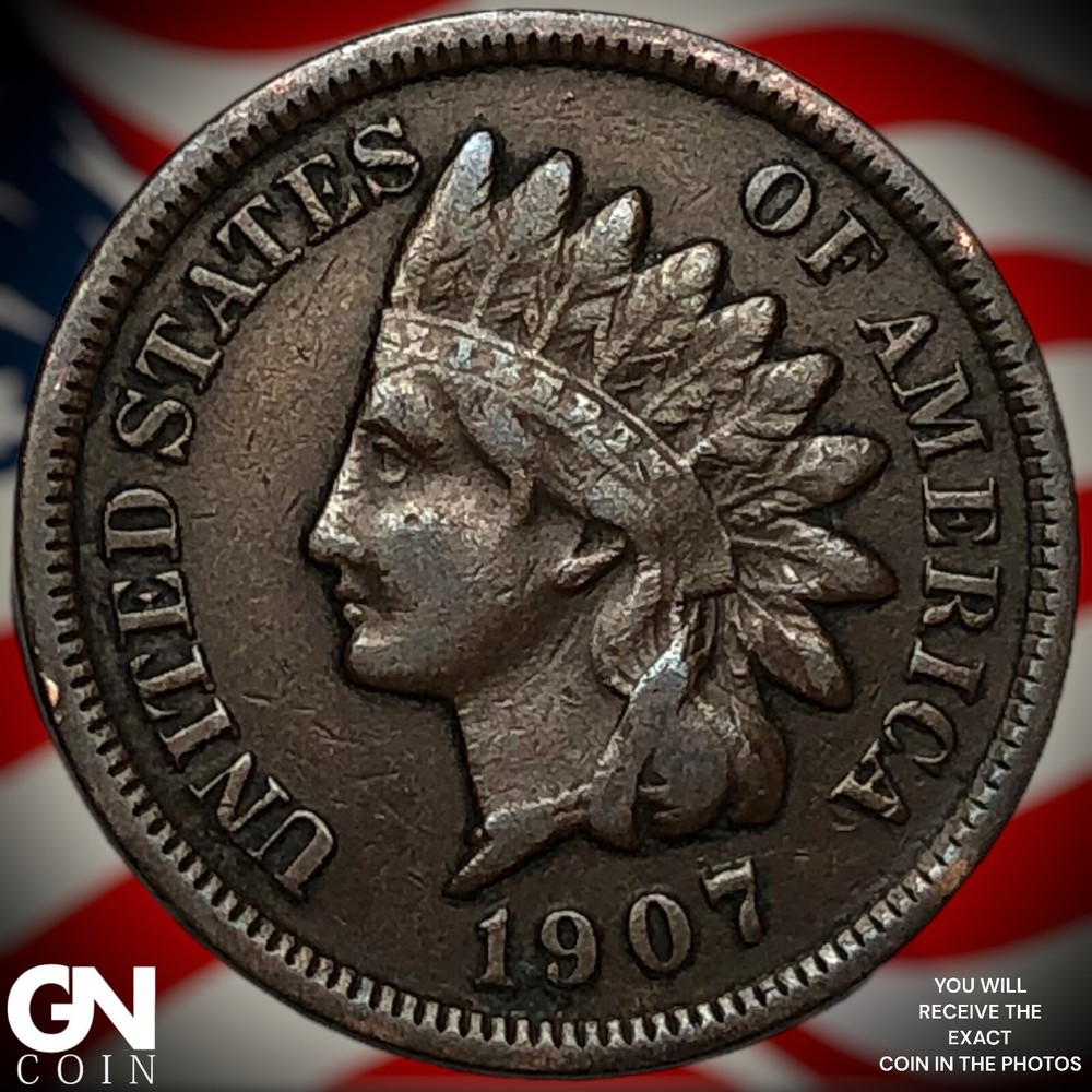 1907 Indian Head Cent Penny X1000