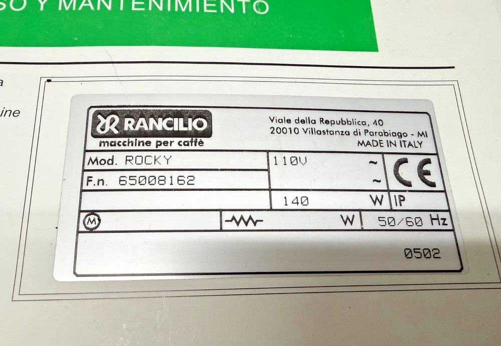 RANCILIO ROCKY DOSER COFFEE BURR GRINDER