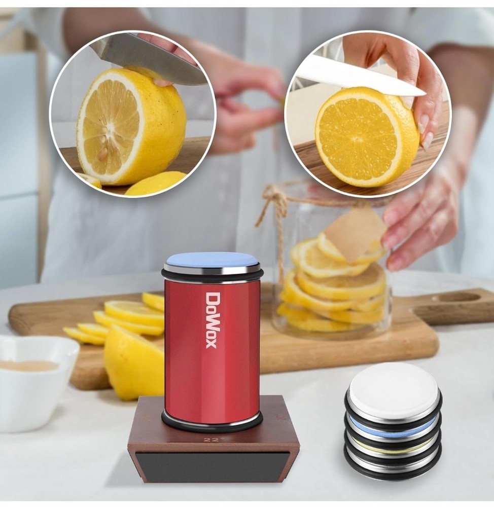 Longer Rolling Knife Sharpener with Leather Strop, Upgraded Rolling Knife...