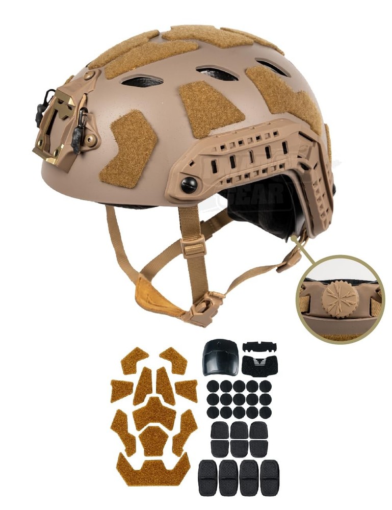 FMATAL GEAR SF Right Angle Vent Hole Fast Helmet, Surface Medium-Large, SAND