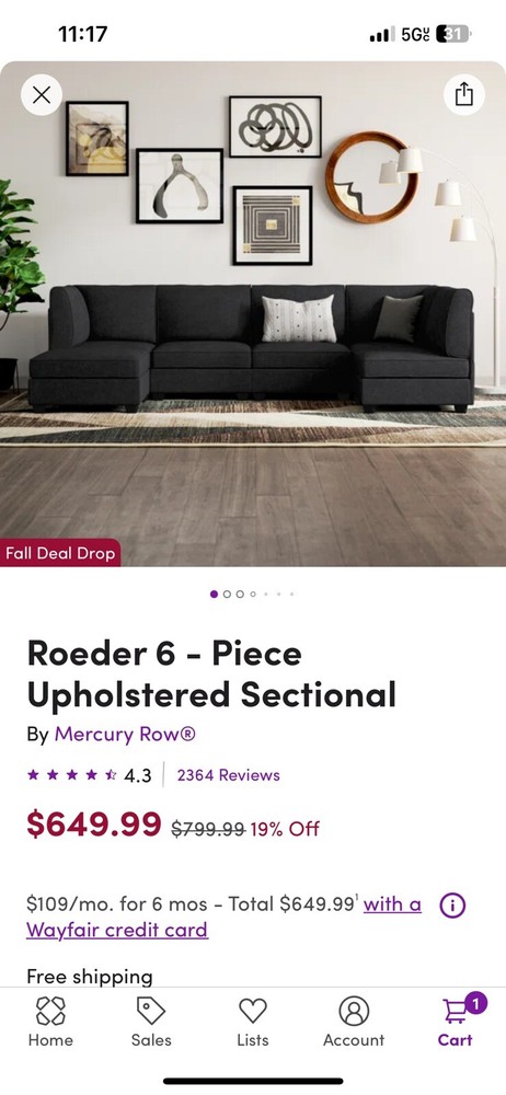 Roeder 6 Piece Sectional