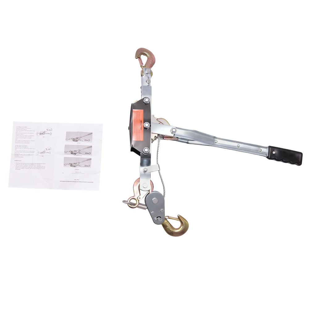5 Ton Hand Puller Winch Pull Hoist Come Along Cable Heavy Duty 3-Hooks 2-Gears