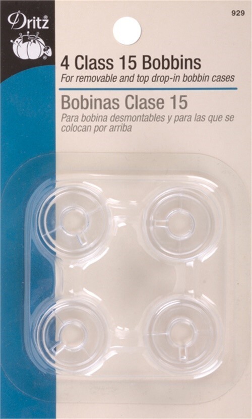 Dritz 929 Plastic Class 15 Bobbins-4/Pkg