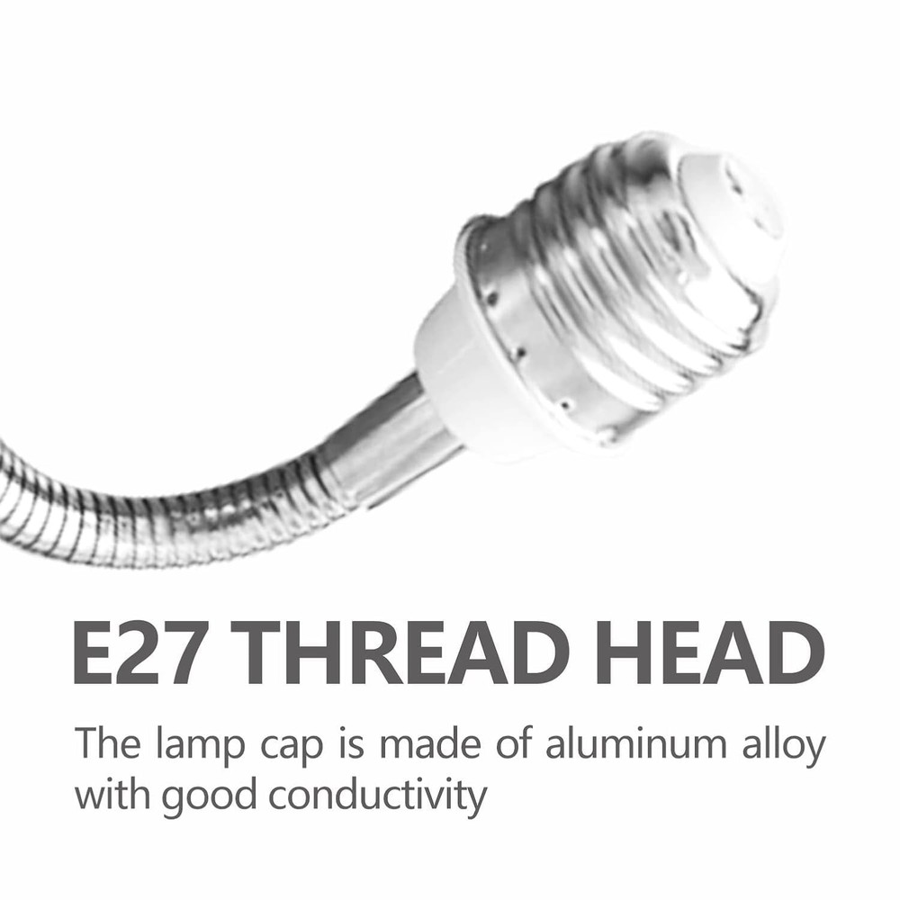 E26/E27 Light Socket Extender Adapter, 24 inches/60 cm Adjustable white