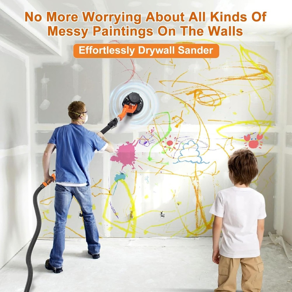 Efficient Dustless Drywall Sander with 360 LED Light