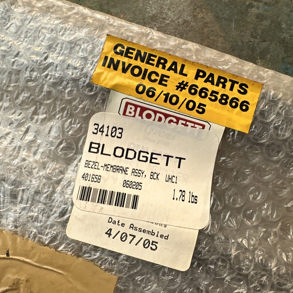 BLODGETT 34103 Bezel Membrane Assy (sd21