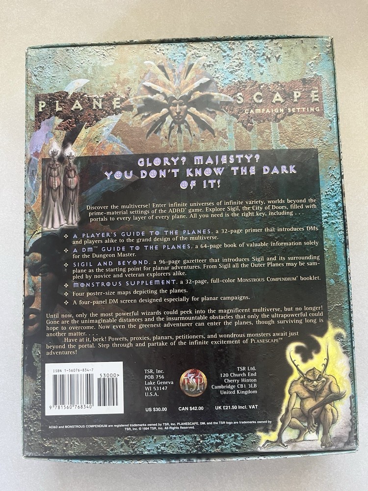 Original AD&D PLANESCAPE Boxed Set Campaign Setting Complete Mint! HTF Pics TSR