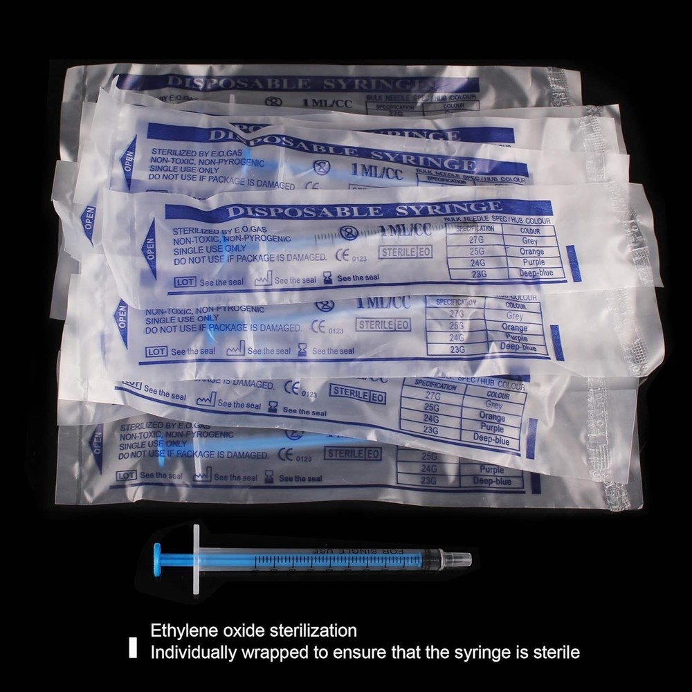 Versatile 1ml Plastic Syringes for Laboratory Use and Safe Pet Feeding - 12 Pack