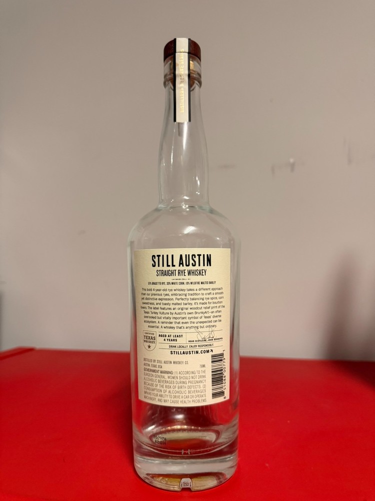Still Austin Ruby Red Empty Bourbon Bottle Stacey Swann Artwork Rare!!