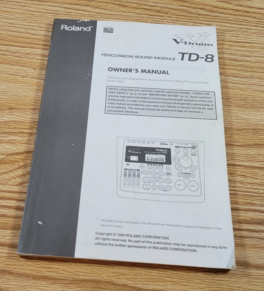 Roland TD-8 Drum Module Digital Programmable Built-in Effects MIDI Works, Tested