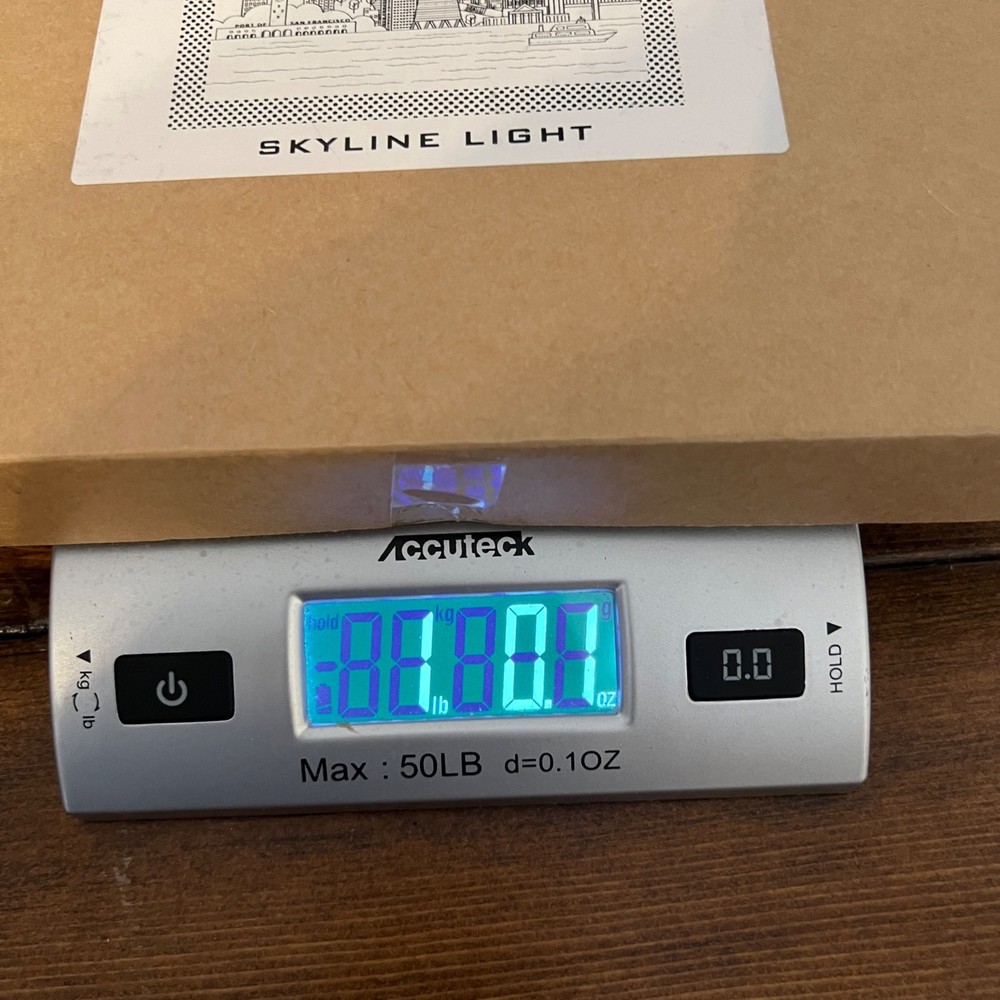 NEW San Francisco Skyline Light LED USB Powered Plug Beechwood Frame Light Up