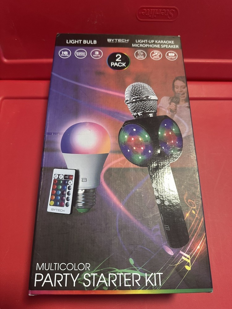 BYTECH Multicolor Party Starter Kit - Light Bulb & Karaoke Microphone