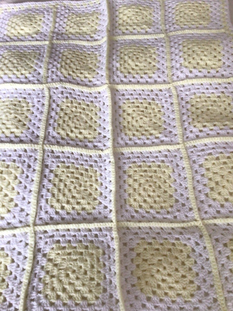 Crocheted Granny Square Cot Blanket