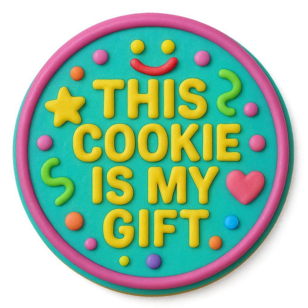 "This Cookie Is My Gift" Funny Message Cookie Cutter – 4" (Random Color)