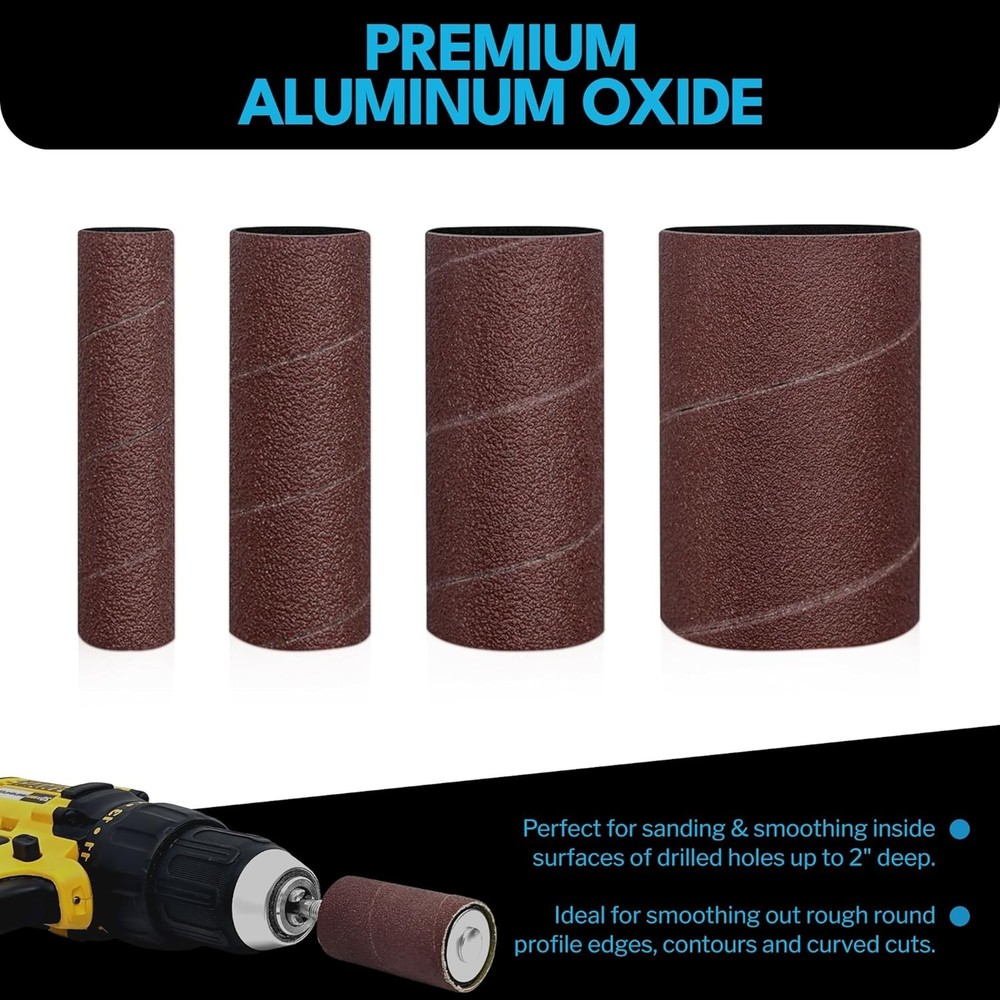 Spindle Sander Attachment with 28 Sanding Sleeves for Woodworking Projects