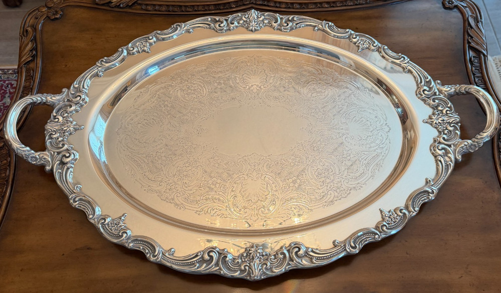 REED & BARTON-El GRECO-Silverplate-Complete 5 piece set including tray-authentic