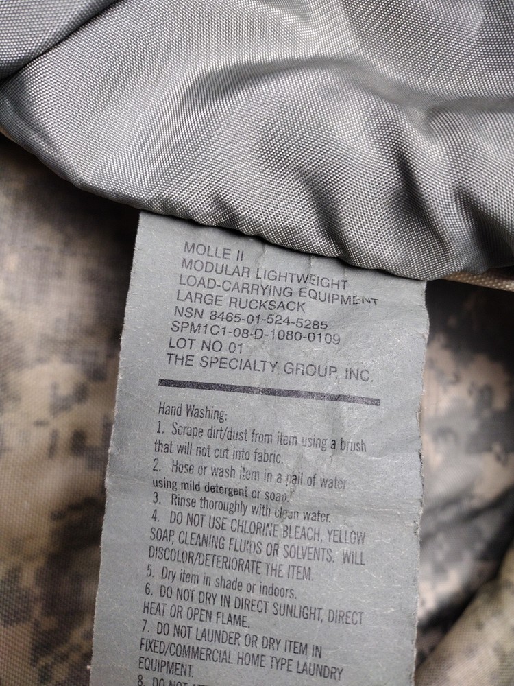 Military Issue USGI MOLLE II Large Rucksack Pack Backpack with Frame