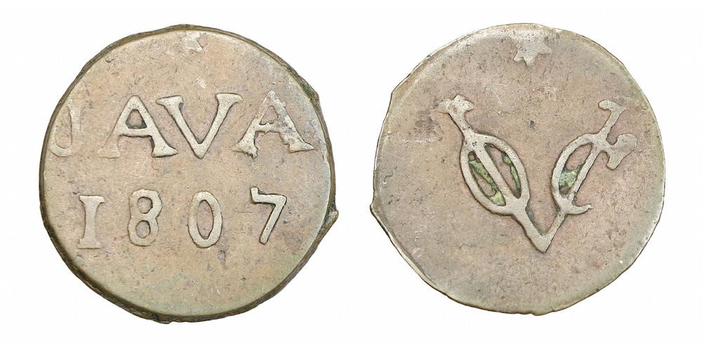 A142, Netherlands East Indies, Java, VOC, 1 Duit 1807