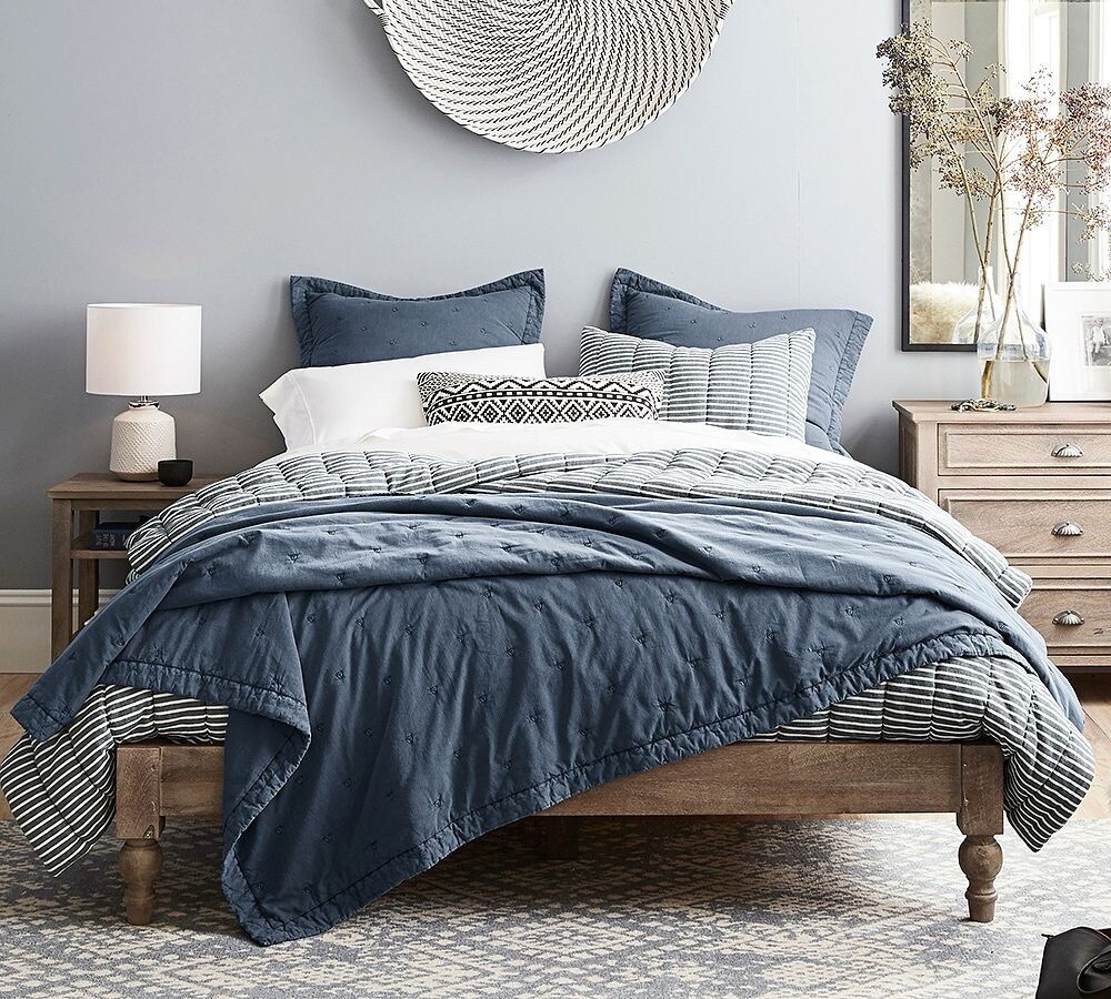 Potterybarn Solid Mango Wood Armoire And Matching King Platform Bed frame