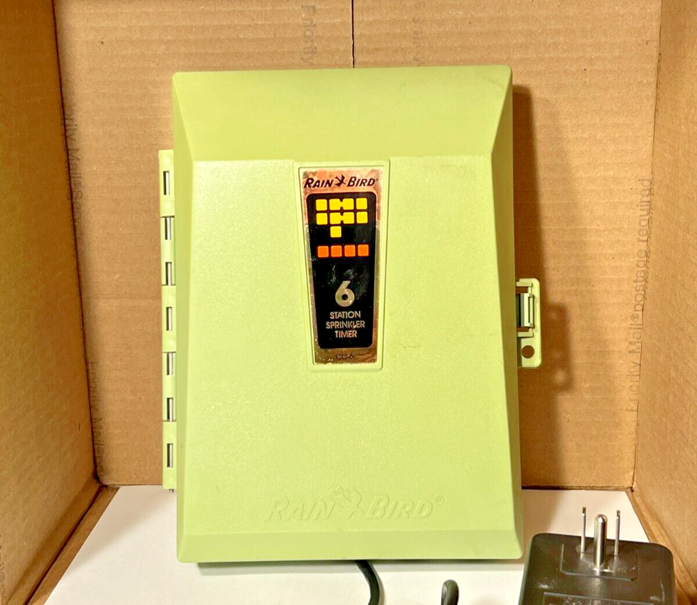 Rainbird Rain Clock Model CC-6 6-Station Sprinkler Irrigation Timer Controller