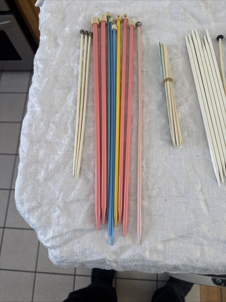 Lot Of 48 Plastic Knitting Needles