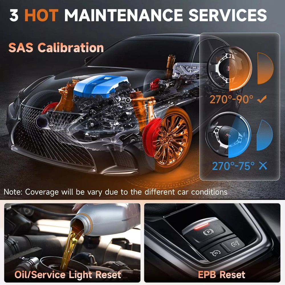 Bi-directional Car Scanner ABS Bleeding SAS SRS OBD2 Code Reader Diagnostic Tool