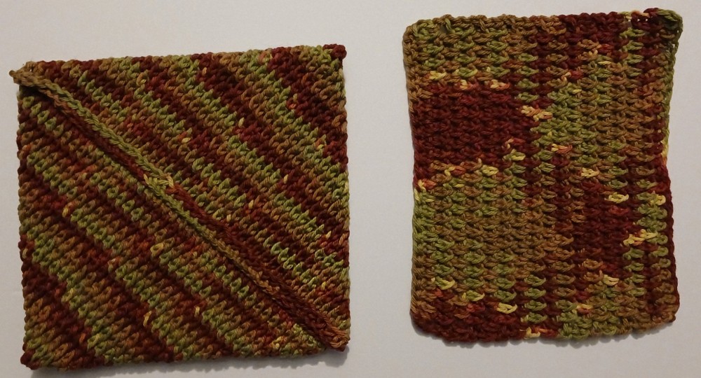 Handmade Crochet 2 Hot Pads / 2 Dish Cloths