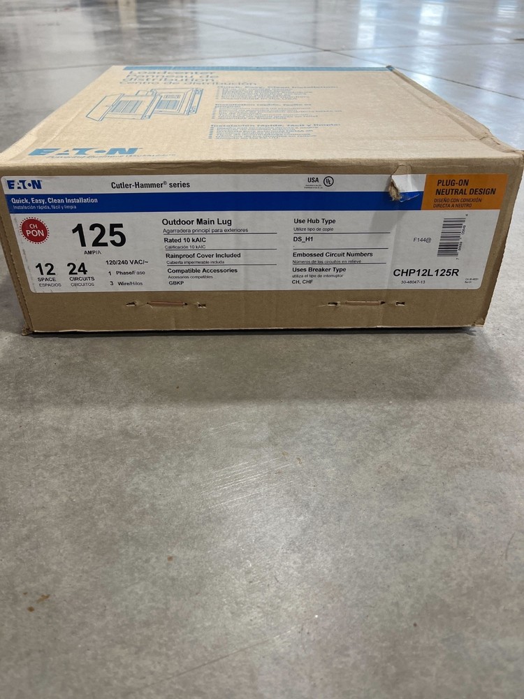 Eaton 125 Amp 12-Space Panel (CHP12L125R)