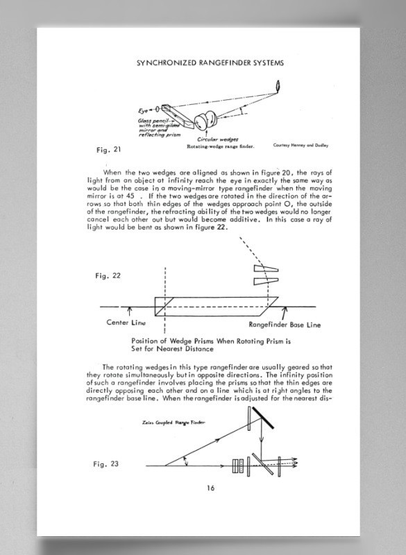 Synchronized Rangefinder Systems Photo Equipment Technician Course Reprint