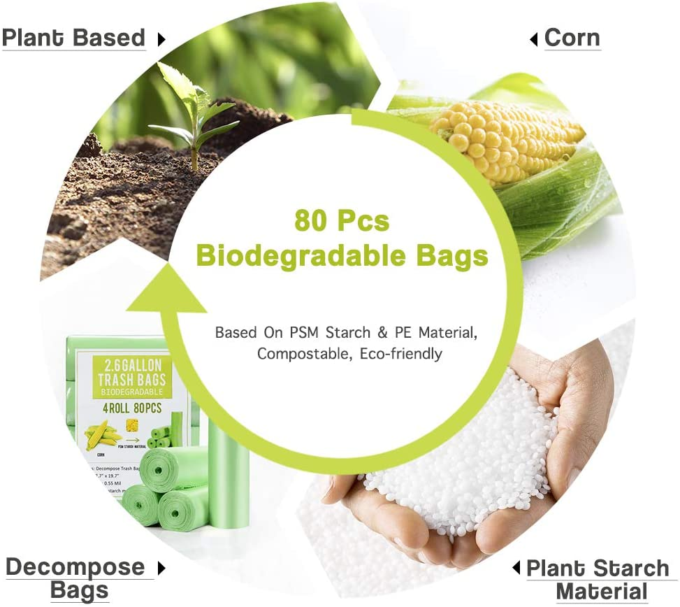 1.2 Gallon Small Garbage Bags Biodegradable 5 Liter Mini Compostable Strong Bath