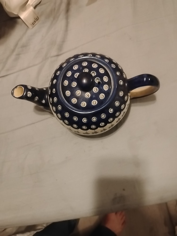 BOLESLAWIEC Teapot Peacock Pattern 4 Cups