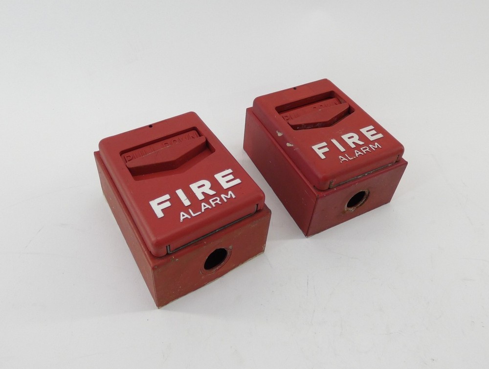 *Lot of 2* Pull Down Fire Alarm Red Chervon