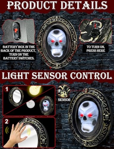 [ Motion Activated & Light Sensor Design ] Halloween Animatronic Talking Mirror