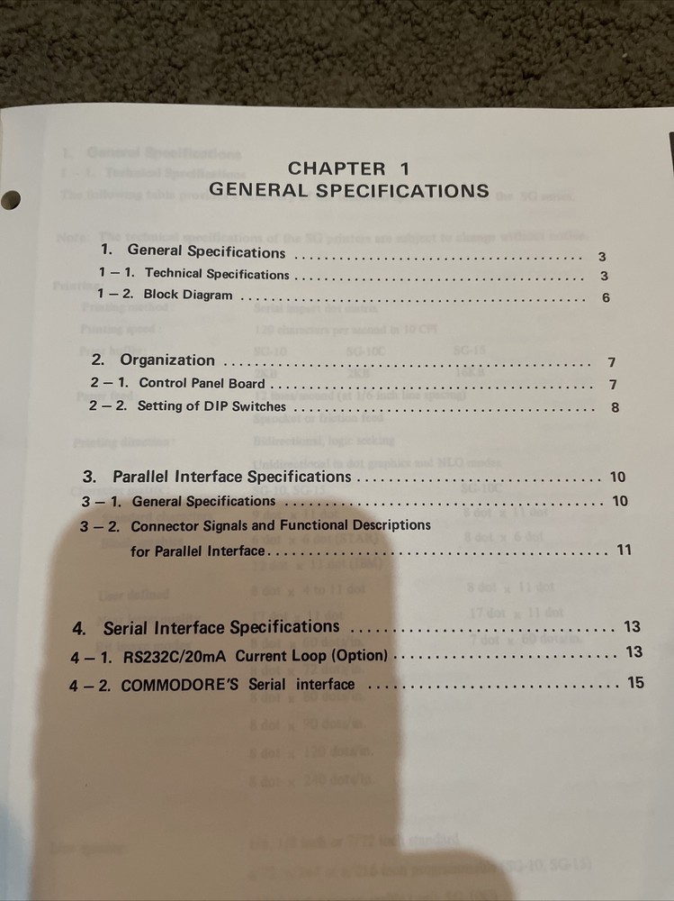 Dot Matrix Printer Technical Manual Star Micronics Inc