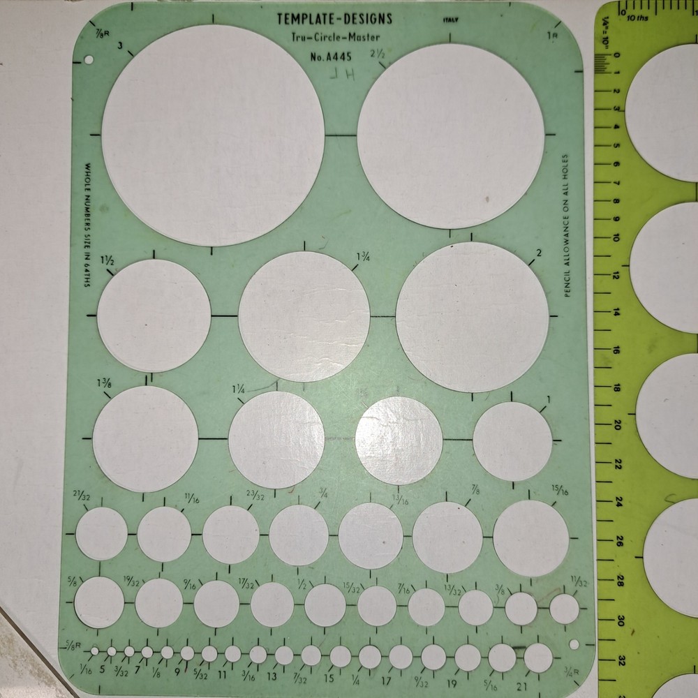 Drafting Tools Lot Adjustable Triangle Compass Templates Pencils engineer-VTG