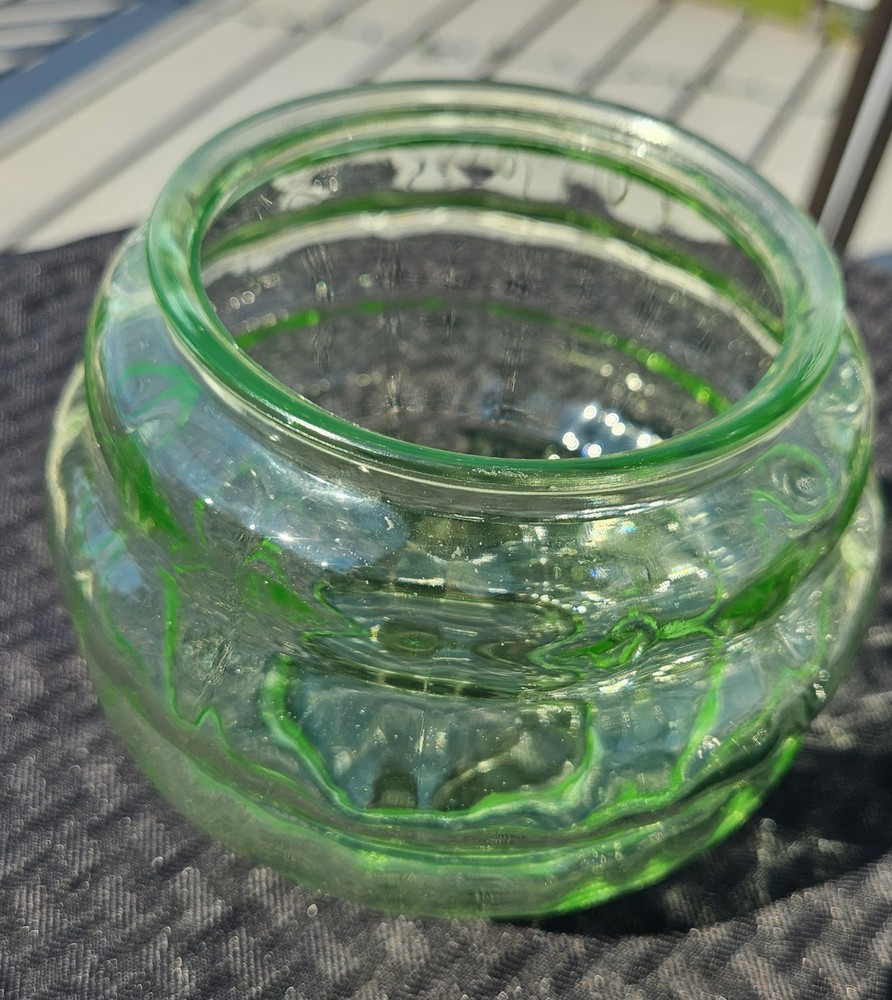 Beautiful Uranium Glass Fish Bowl