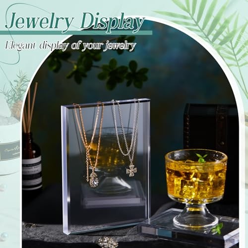 Clear Acrylic Block Rectangular Paperweight Beveled Display Base Solid
