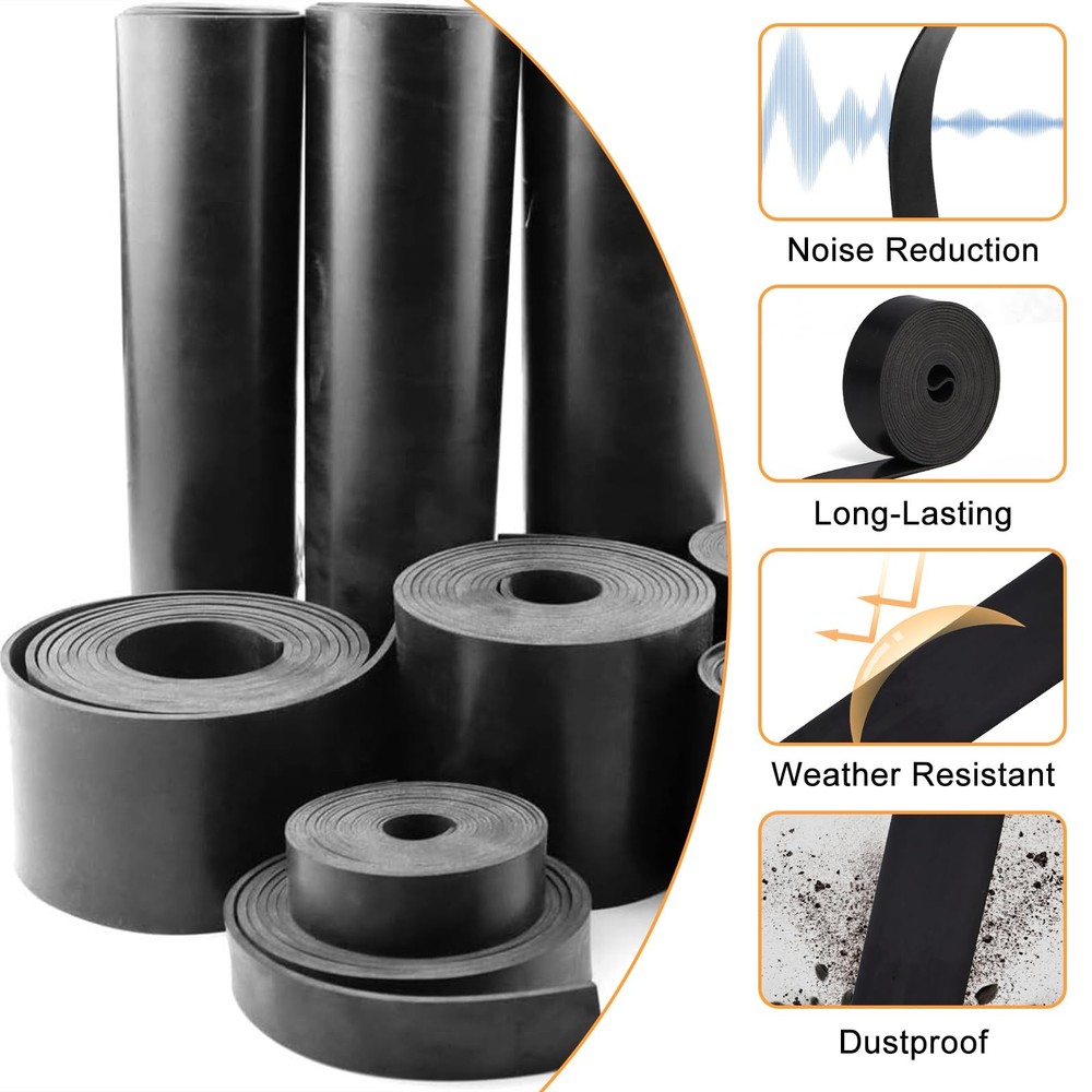 Neoprene Rubber Sheet, Solid Rubber Seal Strips for DIY Gasket Materials, Oil...
