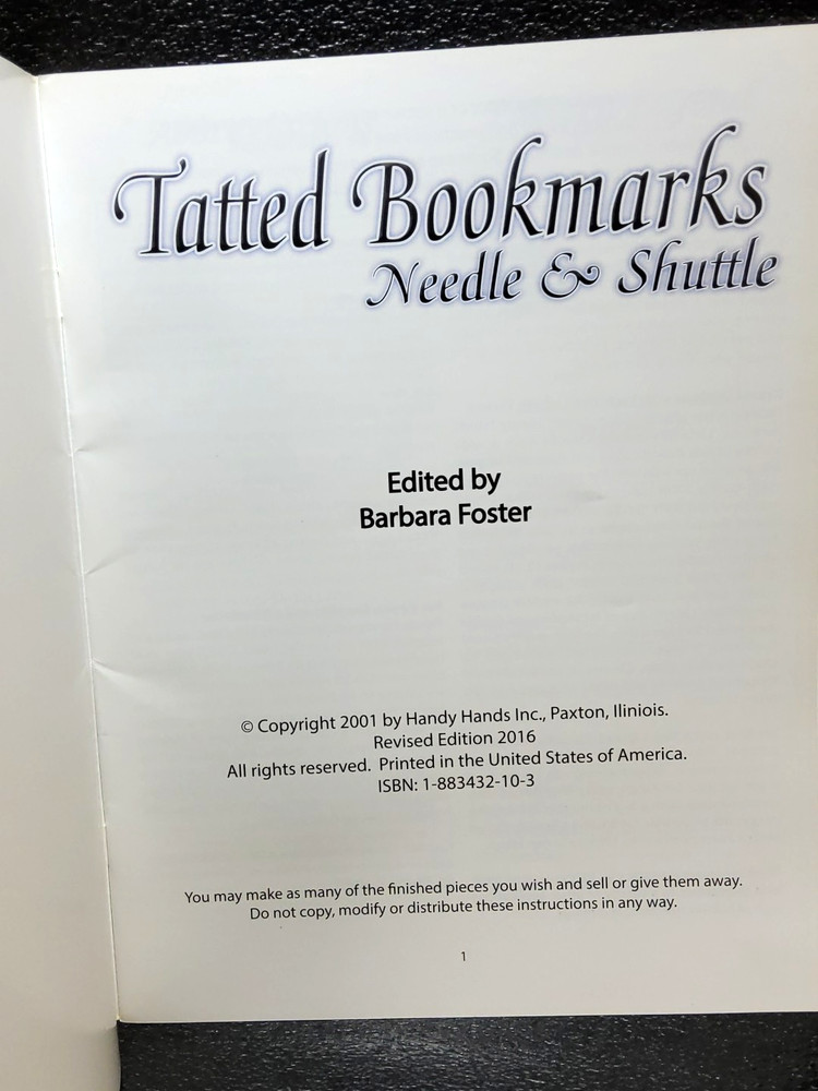 Tatted Bookmarks Needle & Shuttle 16 Designs Handy Hands