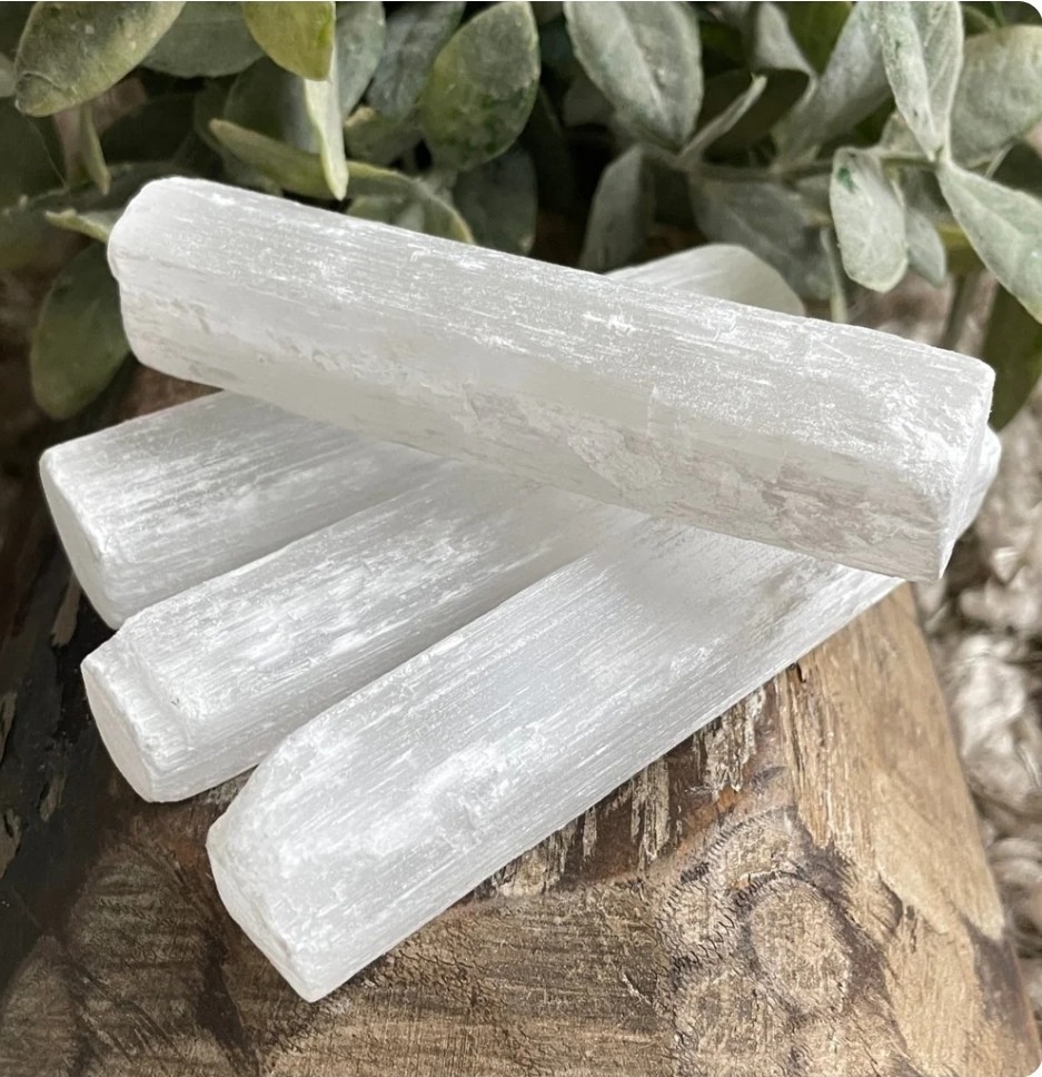 Raw White Selenite Reiki Healing Crystal Wands Half Pound, 8oz.