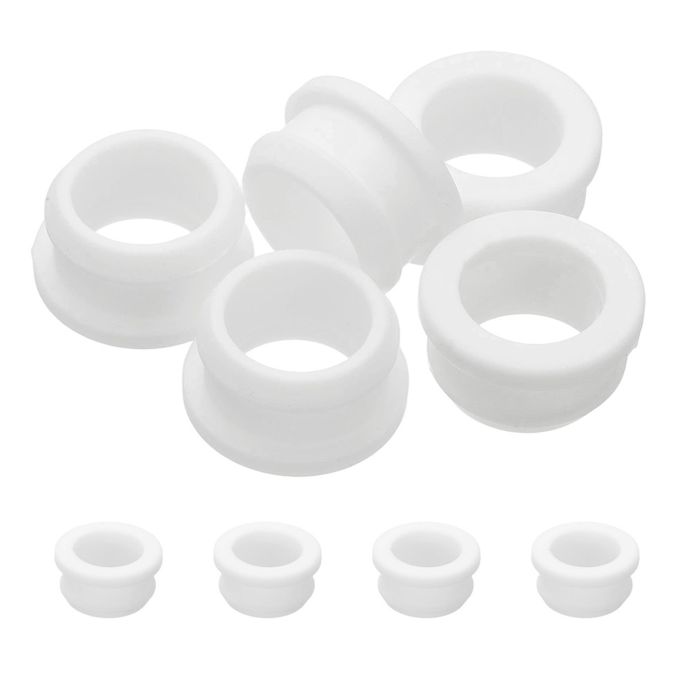 5pcs Wire Grommet, 21mm Mounting Dia Plastic Grommets Cable Hose Snap, White