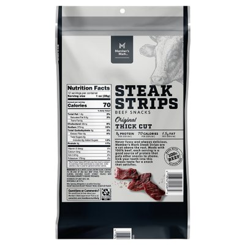 Member's Mark Beef Steak Strips – 12 oz. Pack – Savory & Tender Snack