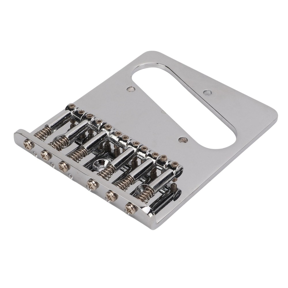 L Shape Guitar Bridge Replacement 6 Saddle Fixing String Pull Plate For TL E CHU