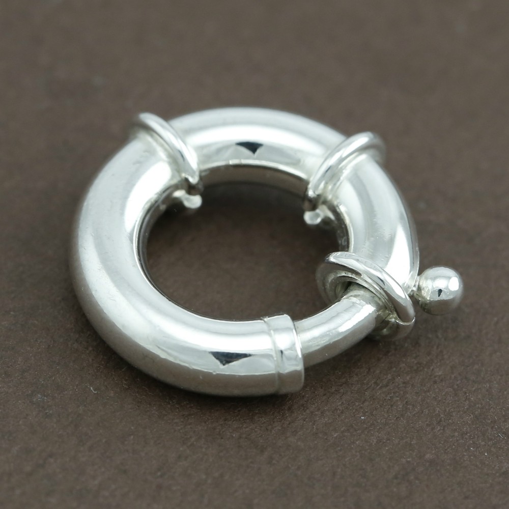 925 Solid Sterling Silver Large Bolt Ring 16mm Italy Made