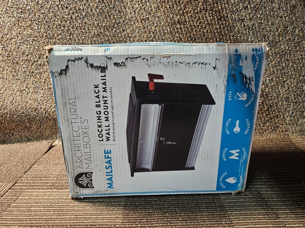 Architectural Mailboxes Wall Mount Mailbox Locking Black Medium-Sized Aluminum