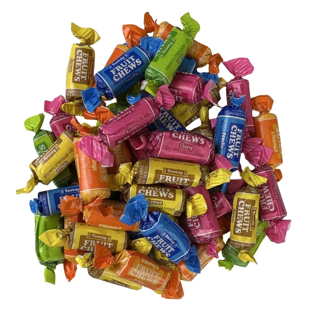 Assorted Tootsie Fruit Chews Including Cherry, Orange, Lime, Vanilla and Lemon,