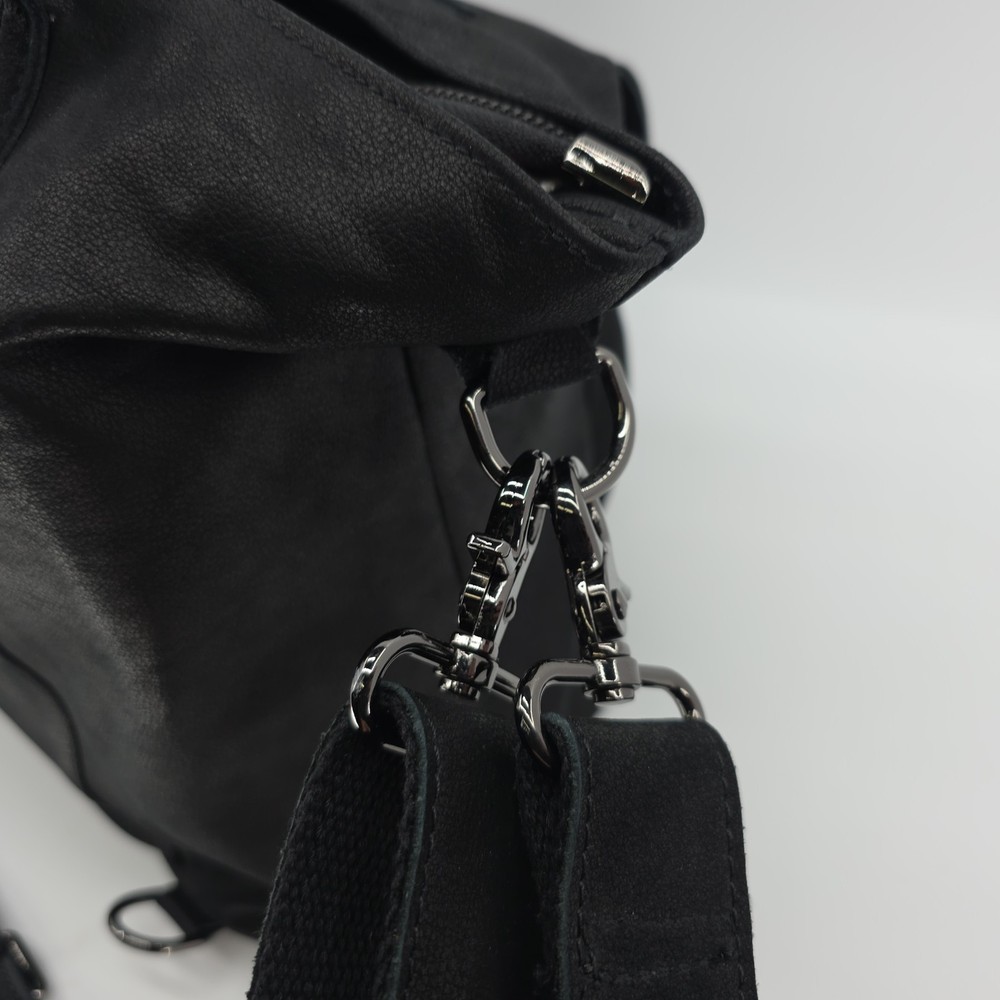 Epiphanie Leather Camera Bag Black, Removable Sections Multipocket w Strap