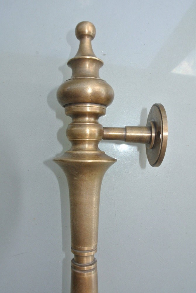 2 x Solid hollow Brass Spun Door Pull Handles 12" (30cm) Heavy Vintage Style
